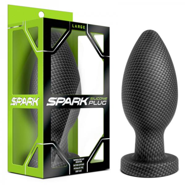 Spark Silicone Plug Large Black - Anal Toys - www.Coyha.com