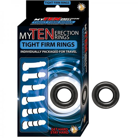 My Ten Erection Rings Tight Firm Rings Black - Men's Toys - www.Coyha.com