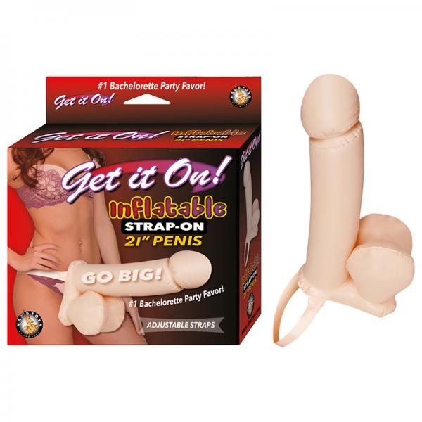 Get It On! Inflatable Strap-on 21' Penis-flesh - Extras - www.Coyha.com