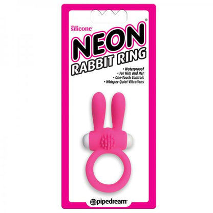 Neon Rabbit Ring Vibrator Pink - Men's Toys - www.Coyha.com