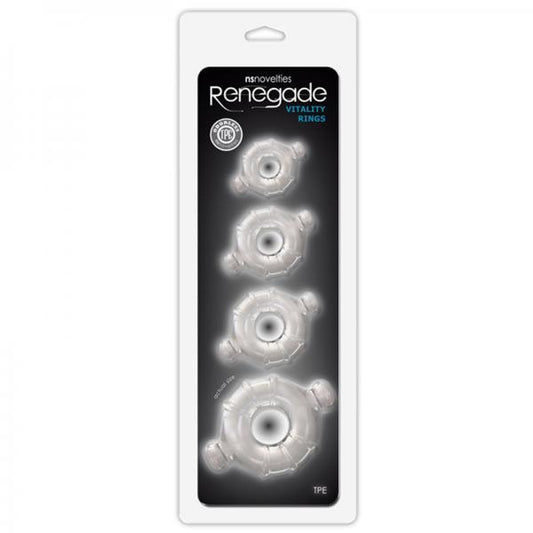 Renegade Vitality Rings Clear 4 Pack - Men's Toys - www.Coyha.com