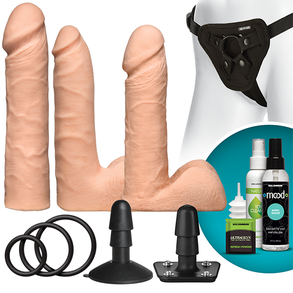 Vac-U-Lock Dual Density Ultraskyn Set - Beige - Dildos - www.Coyha.com