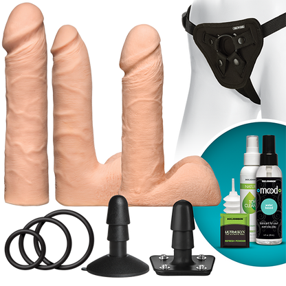 Vac-U-Lock Dual Density Ultraskyn Set - Beige - Dildos - www.Coyha.com