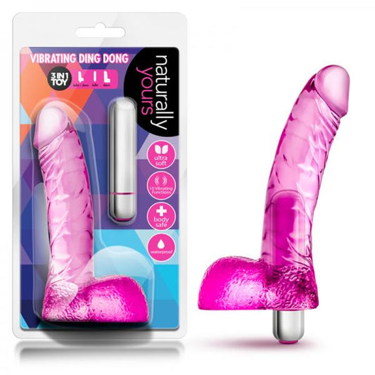 Naturally Yours Vibrating Ding Dong Pink Dildo - Vibrators - www.Coyha.com