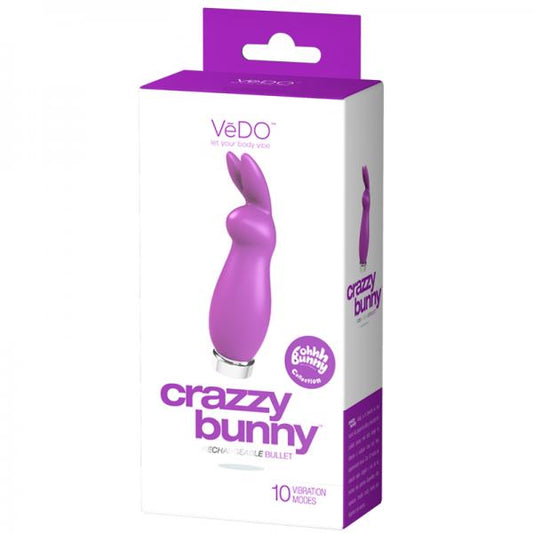 Vedo Crazzy Bunny Rechargeable Mini Vibe - Perfectly Purple - Vibrators - www.Coyha.com