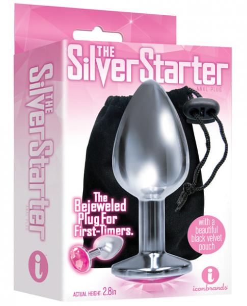 Silver Starter Bejeweled Stainless Steel Plug - Anal Toys - www.Coyha.com