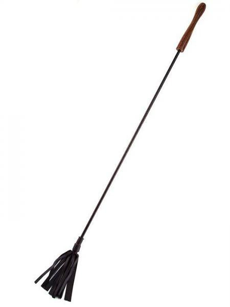 Rouge Leather Wooden Handle Riding Crop Black - Bondage - www.Coyha.com