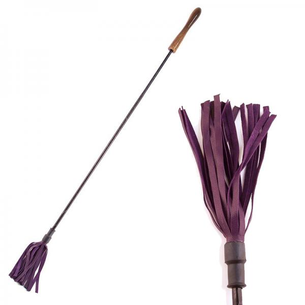 Rouge Riding Crop With Rounded Wooden Handle Purple - Bondage - www.Coyha.com