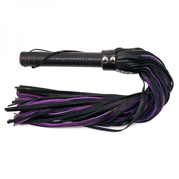 Rouge Flogger W/leather Handle & Floggers Black/purple - Bondage - www.Coyha.com