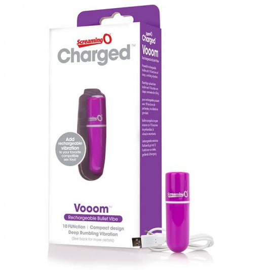 Screaming O Charged Vooom Rechargeable Bullet Vibe - Purple - Vibrators - www.Coyha.com