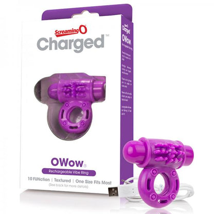 Screaming O Charged Owow Vooom Vibrating Cock Ring Purple - Men's Toys - www.Coyha.com