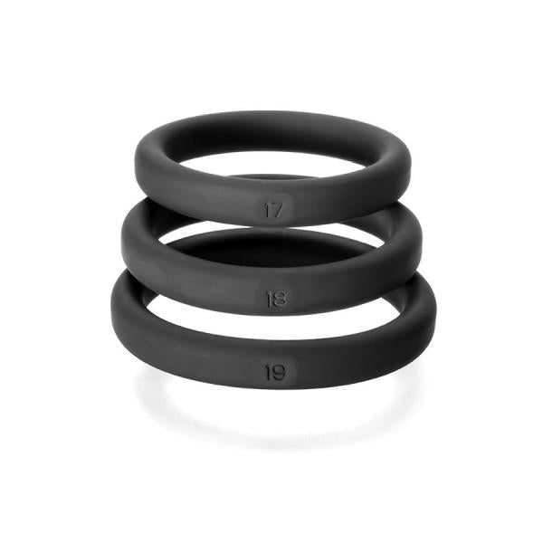 Xact-Fit Cockring Kit 3 Medium to Large Black - Men's Toys - www.Coyha.com