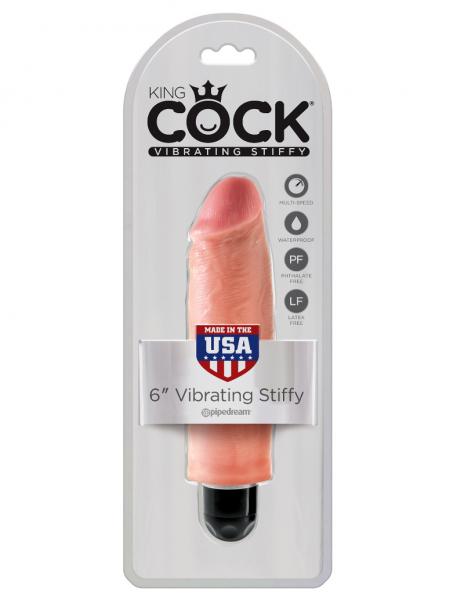 King Cock 6 inches Vibrating Stiffy Beige - Vibrators - www.Coyha.com