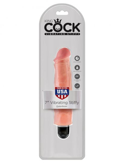 King Cock 7 inches Vibrating Stiffy Beige - Vibrators - www.Coyha.com