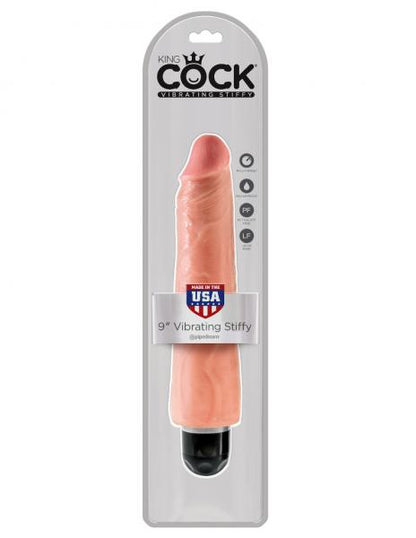 King Cock 9 inches Realistic Vibrating Stiffy Beige - Vibrators - www.Coyha.com