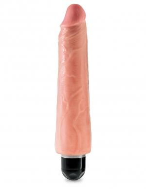 King Cock 9 inches Realistic Vibrating Stiffy Beige - Vibrators - www.Coyha.com