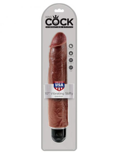 King Cock 10 inches Vibrating Stiffy Brown - Vibrators - www.Coyha.com