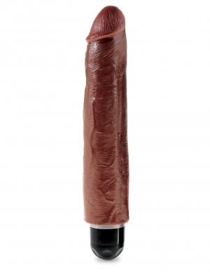 King Cock 10 inches Vibrating Stiffy Brown - Vibrators - www.Coyha.com