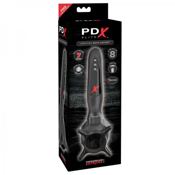 PDX Elite Vibrating Roto-Sucker Black - Men's Toys - www.Coyha.com