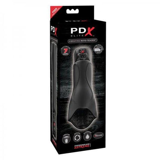 PDX Elite Vibrating Roto-Teazer Black - Men's Toys - www.Coyha.com