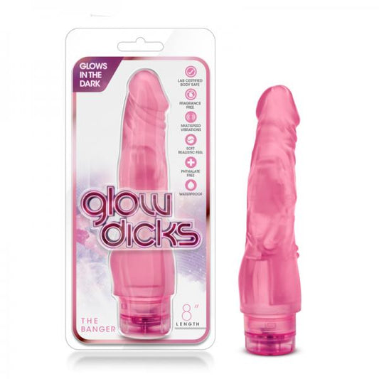 Glow Dicks The Banger Pink Realistic Vibrator - Vibrators - www.Coyha.com