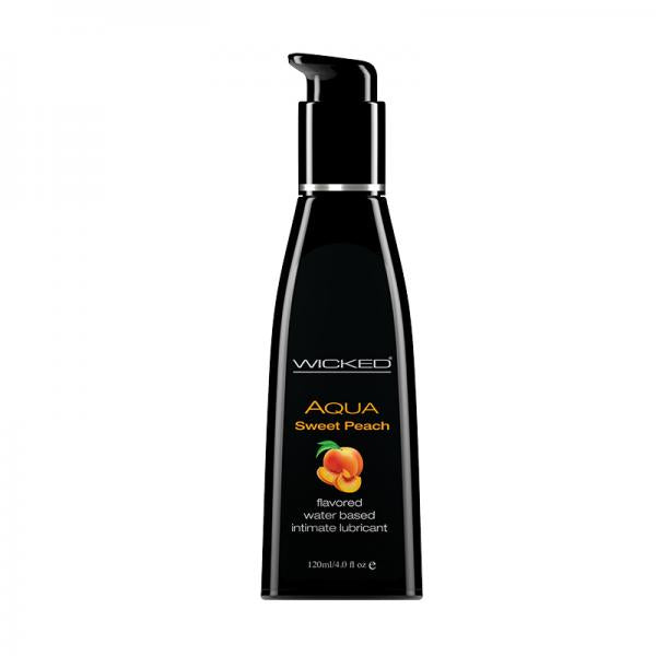 Wicked Aqua Sweet Peach Flavored Lubricant 4oz - Lubes & Lotions - www.Coyha.com