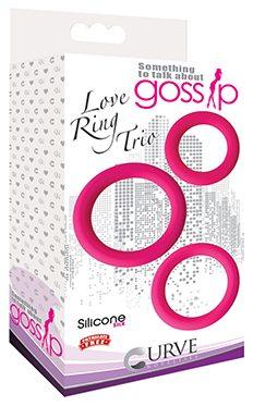 Gossip Love Ring Trio Magenta Pink - Men's Toys - www.Coyha.com