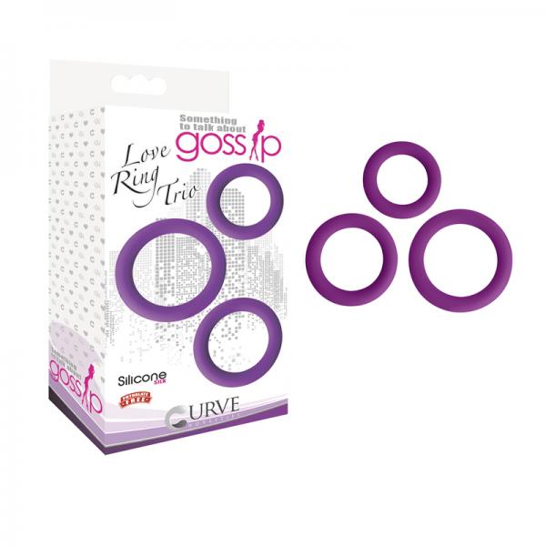 Gossip Love Ring Trio Silicone Violet - Men's Toys - www.Coyha.com