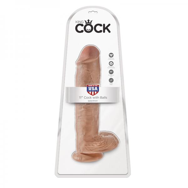 King Cock 11in Cock - Tan - Dildos - www.Coyha.com