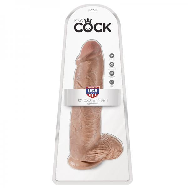 King Cock 12in Cock - Tan - Dildos - www.Coyha.com