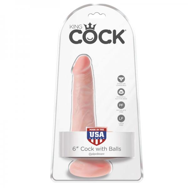 King Cock 6in Cock With Balls - Flesh - Dildos - www.Coyha.com