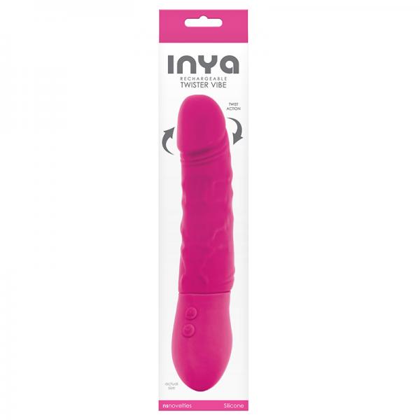 Inya Twister Pink Realistic Vibrating Dildo - Vibrators - www.Coyha.com