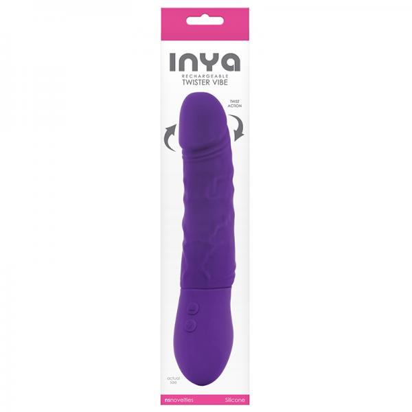 Inya Twister Purple Realistic Vibrating Dildo - Vibrators - www.Coyha.com