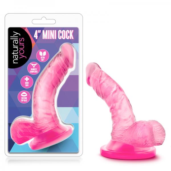 Naturally Yours 4 inches Mini Cock Pink Dildo - Dildos - www.Coyha.com