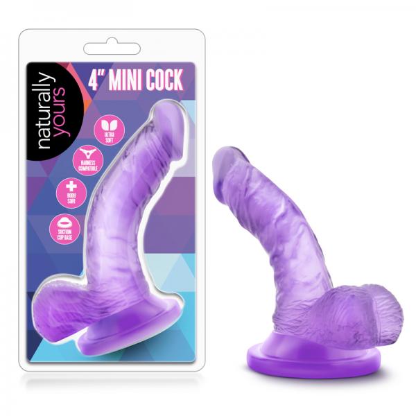 Naturally Yours - 4in Mini Cock - Purple - Dildos - www.Coyha.com