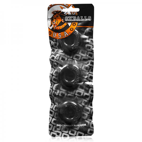 Oxballs Ringer, 3-pack Of Do-nut-1, Small, Black - Bondage - www.Coyha.com