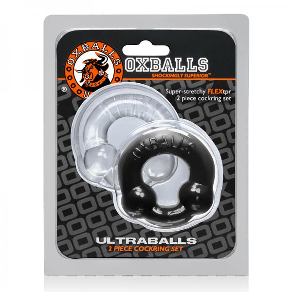 Oxballs Ultraballs, 2-pack Cockring, Black & Clear - Men's Toys - www.Coyha.com