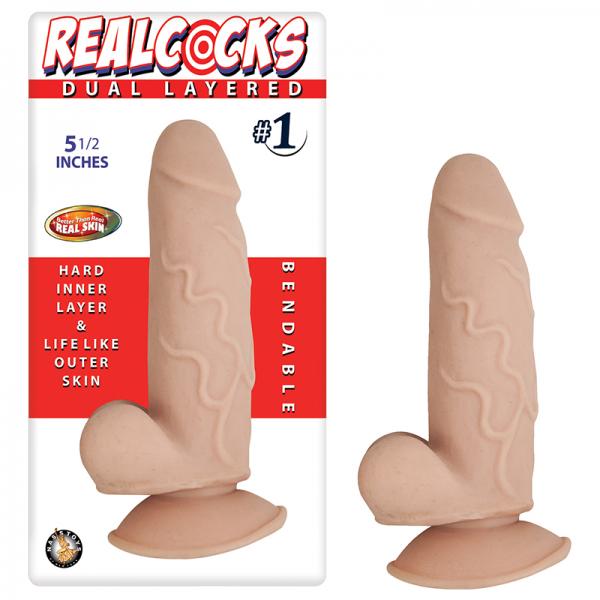 Real Cocks Dual Layered #1 Beige 5.5 inches Dildo Dildos - www.Coyha.com