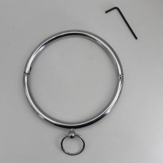 Rouge Stainless Steel Ring Collar Silver - Bondage - www.Coyha.com