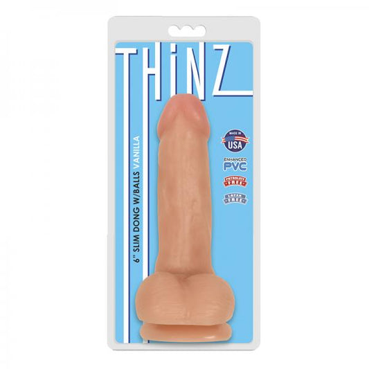 Thinz 6 inches Slim Dong with Balls Vanilla Beige - Dildos - www.Coyha.com