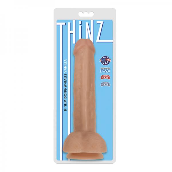 Thinz 8 inches Slim Dong with Balls Vanilla Beige - Dildos - www.Coyha.com