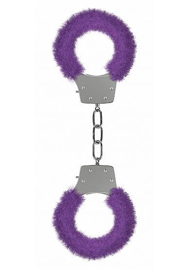 Ouch Pleasure Handcuffs Furry Cuffs Purple - Bondage - www.Coyha.com