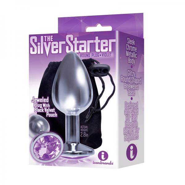 The 9's, The Silver Starter, Bejeweled Stainless Steel Plug, Violet - Anal Toys - www.Coyha.com