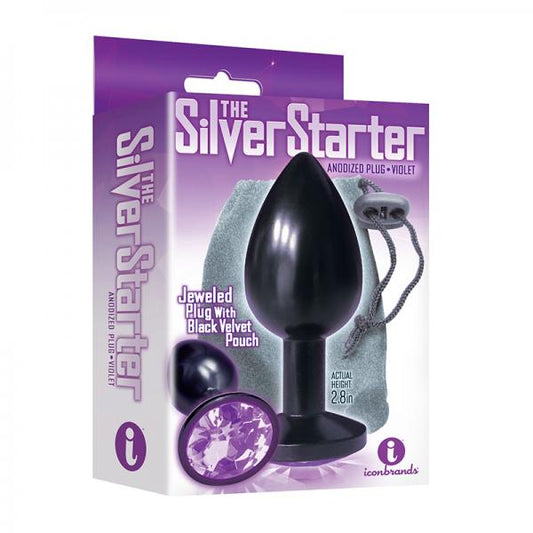 The 9's, The Silver Starter, Bejeweled Annodized Stainless Steel Plug, Violet - Anal Toys - www.Coyha.com