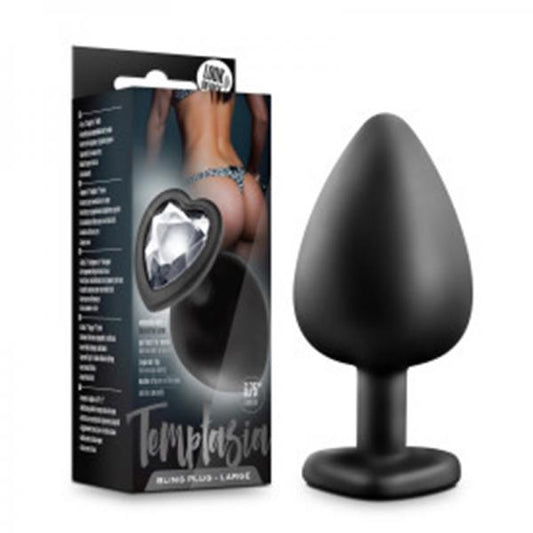 Temptasia Bling Plug Large Black - Anal Toys - www.Coyha.com