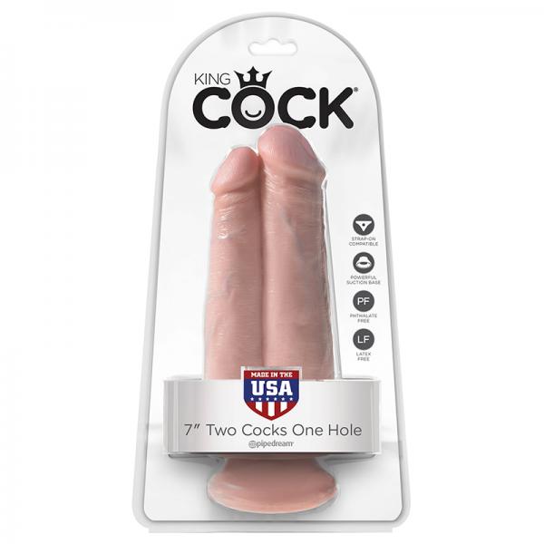 King Cock 7in Two Cocks One Hole Flesh - Dildos - www.Coyha.com