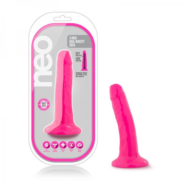 Neo - 5.5 Inch Dual Density Cock - Neon Pink - Dildos - www.Coyha.com