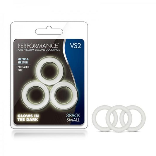 Performance - Vs2 Pure Premium Silicone Cockrings - Small - White - Men's Toys - www.Coyha.com