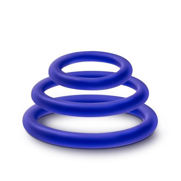 Performance VS4 Pure Premium Silicone Cockring Set Indigo - Men's Toys - www.Coyha.com