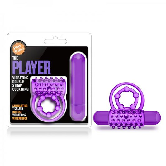 Play With Me - The Player - Vibrating Double Strap Cockring - Purple - Men's Toys - www.Coyha.com